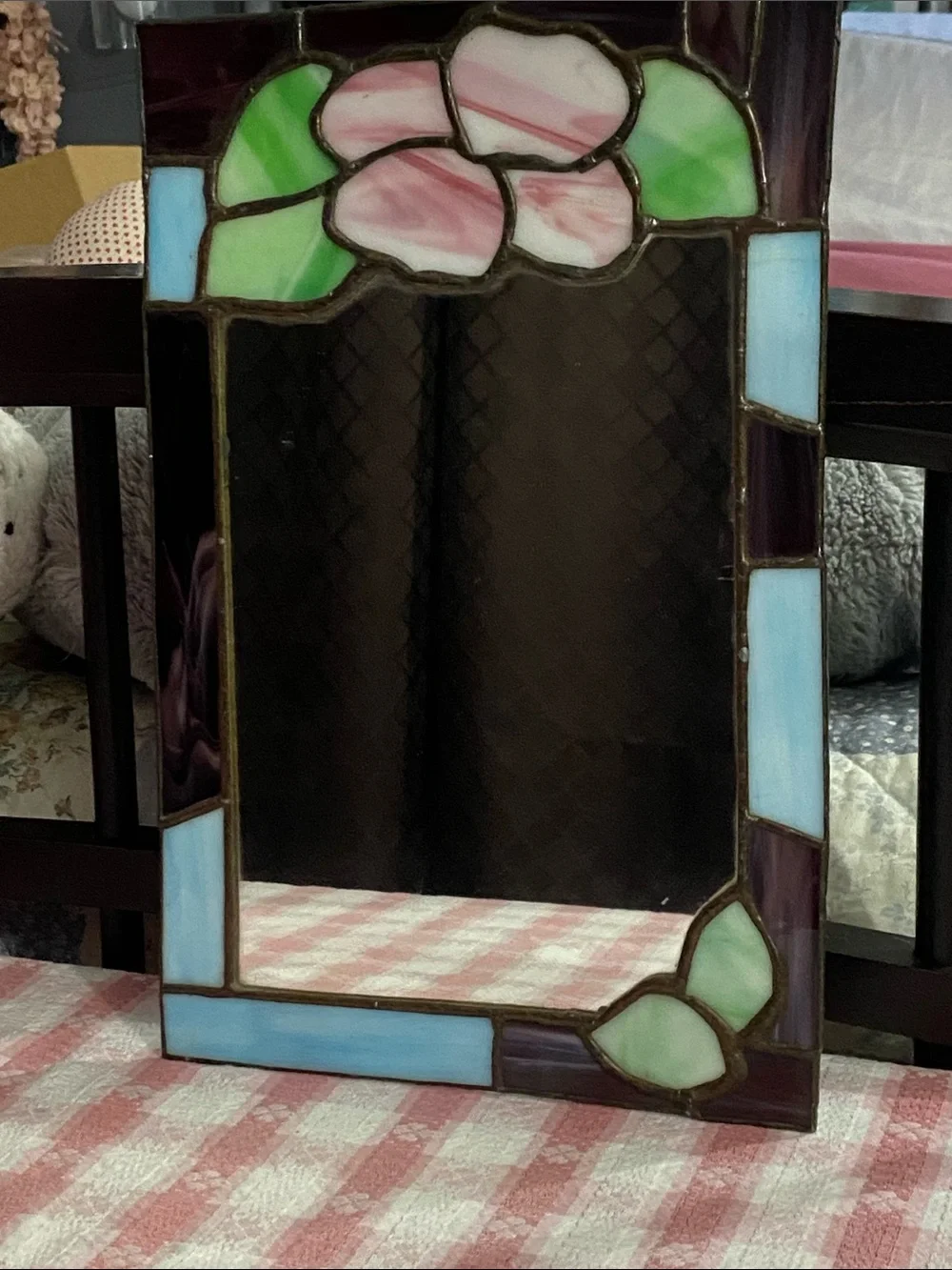 Stained Glass Floral Mirror